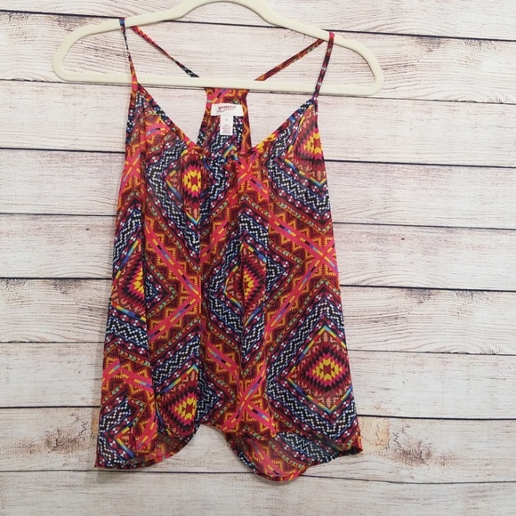 ❣SALE❣NWOT ARIZONA Chiffon Swing Tank Aztec Print - Picture 2 of 8
